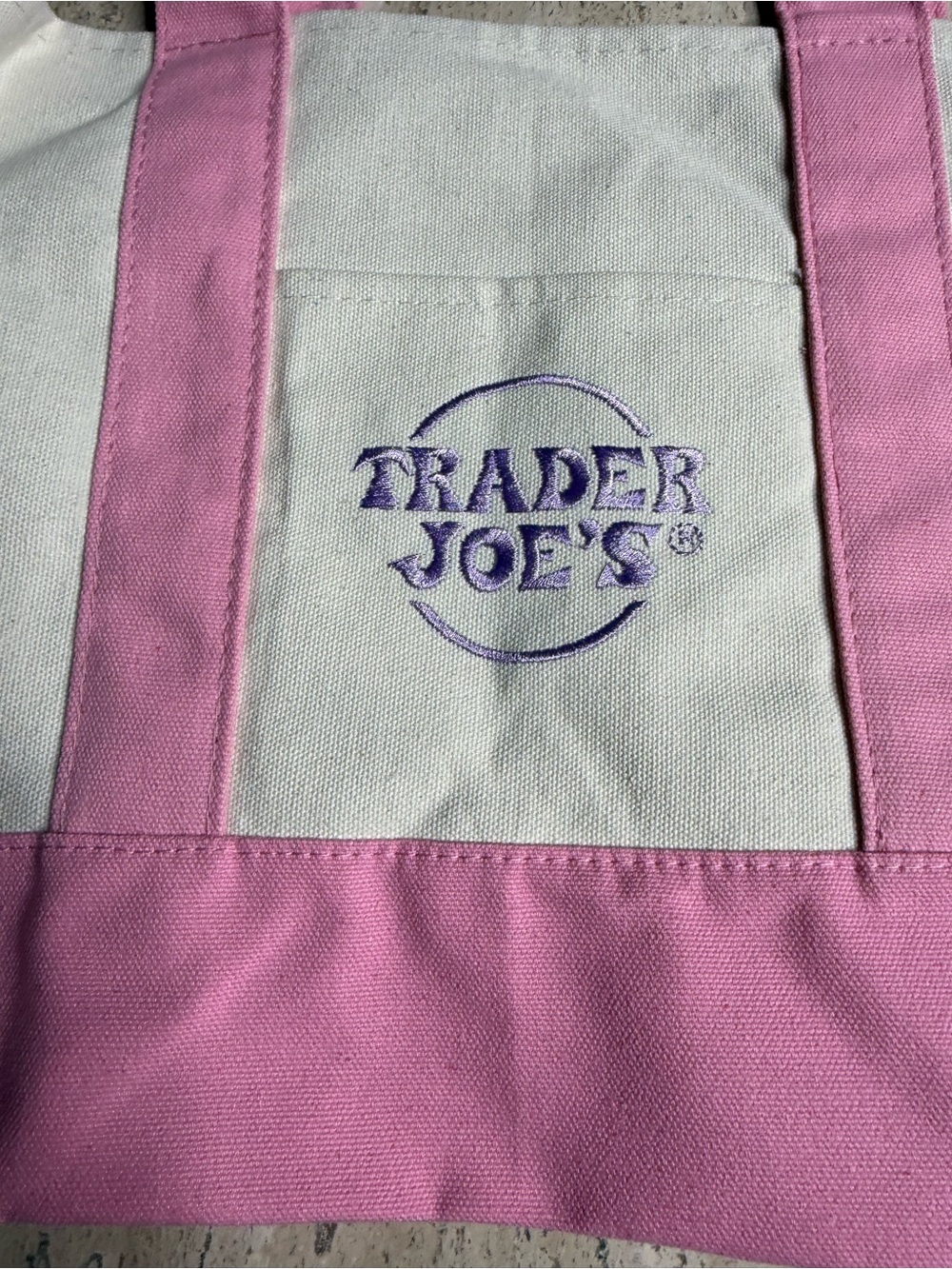 Trader Joe's Pastel Pink Mini Canvas Tote - Picture 7 of 8